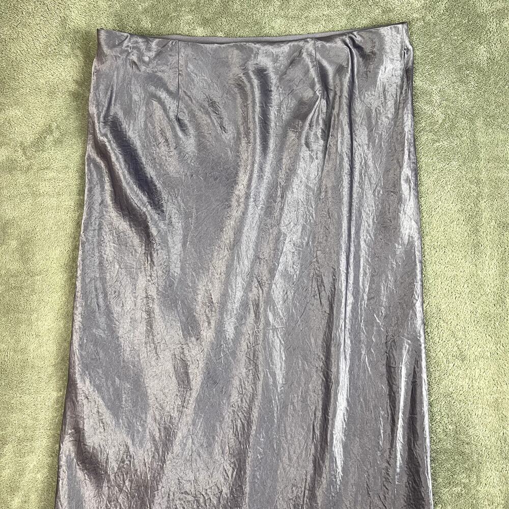 Vince Maxi Skirt Womens M Purple Satin Side Slit Elegant Slinky Eveningwear - Picture 8 of 10
